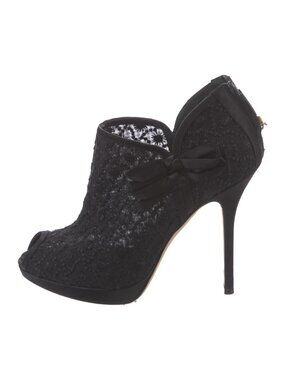 Elegant Christian Dior Black Peep-Toe Heels